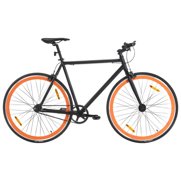 Bicicleta de mudanças fixas 700c 51 cm preto e laranja