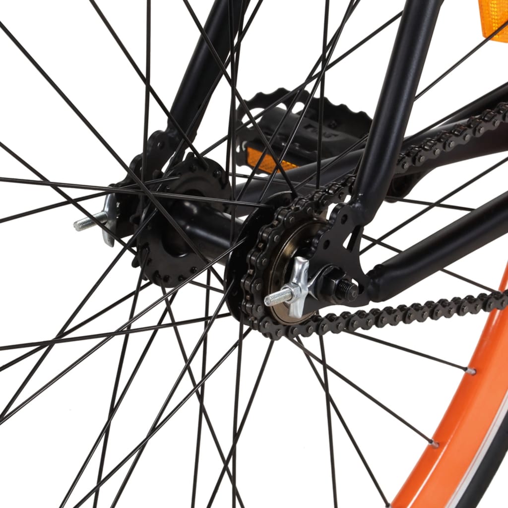 Bicicleta de mudanças fixas 700c 59 cm preto e laranja