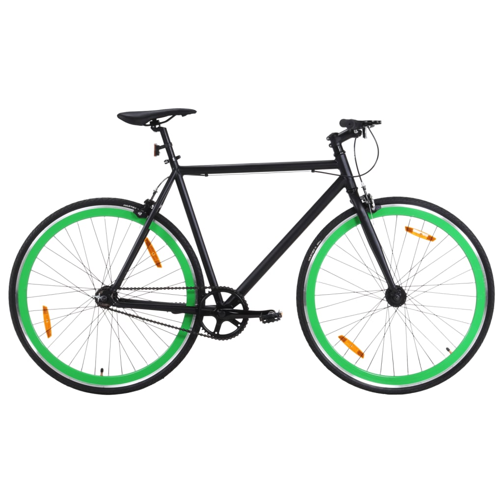 Bicicleta de mudanças fixas 700c 51 cm preto e verde