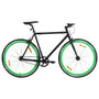 Bicicleta de mudanças fixas 700c 51 cm preto e verde
