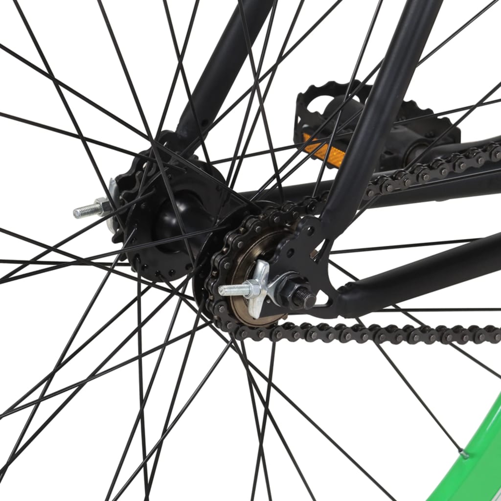 Bicicleta de mudanças fixas 700c 51 cm preto e verde