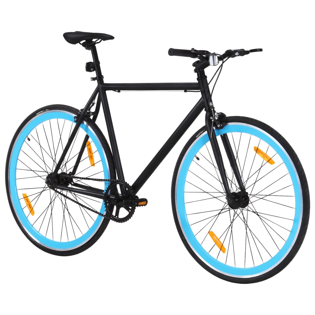 Bicicleta de mudanças fixas 700c 51 cm preto e azul