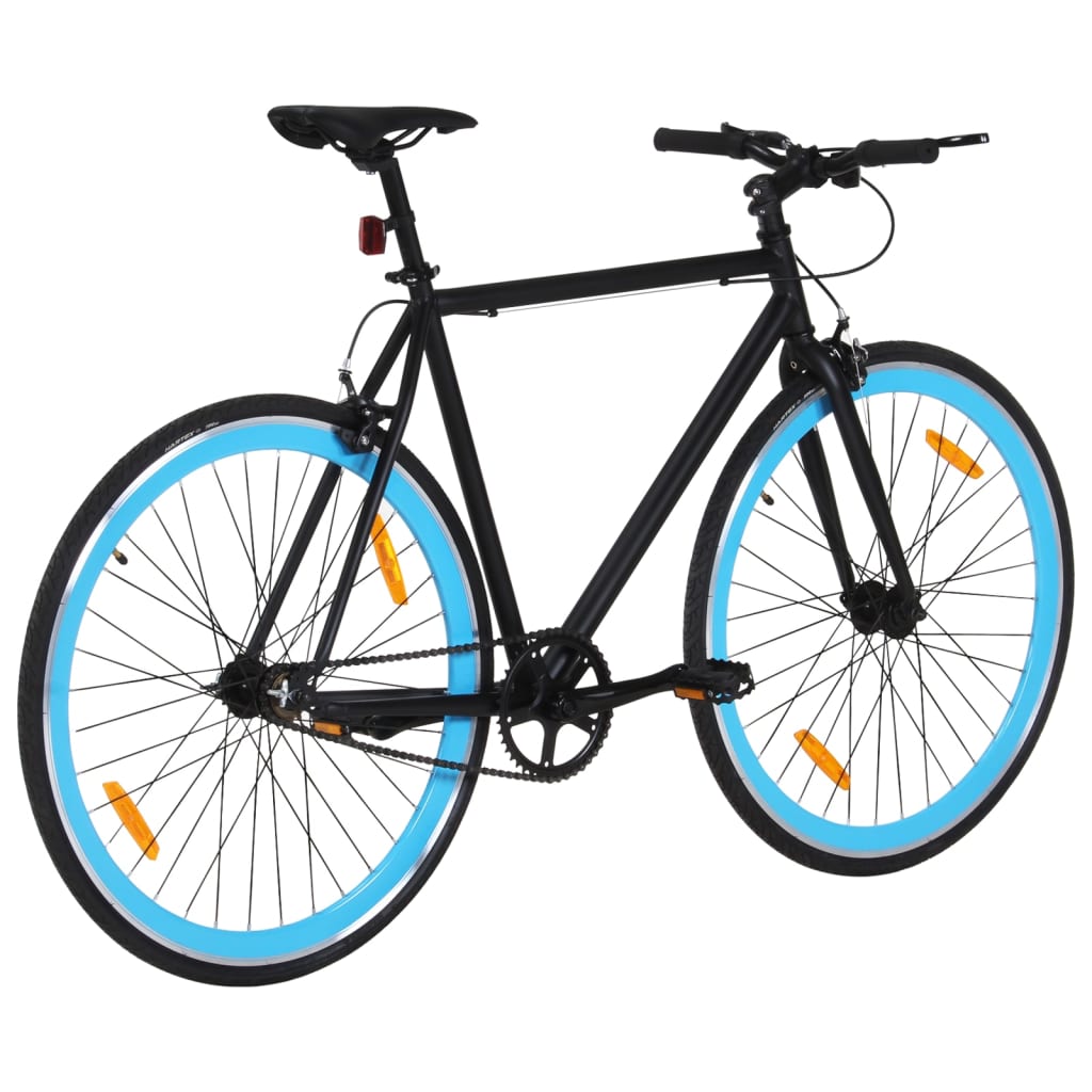 Bicicleta de mudanças fixas 700c 55 cm preto e azul