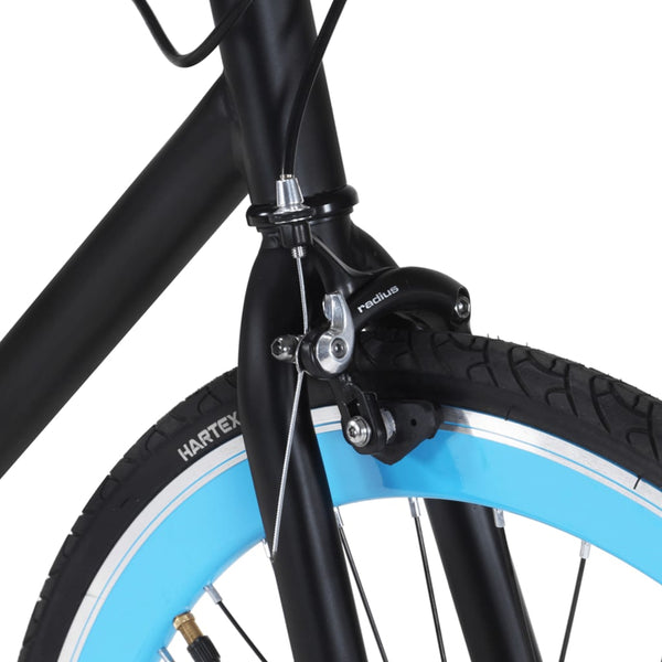 Bicicleta de mudanças fixas 700c 55 cm preto e azul