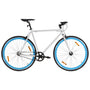 Bicicleta de mudanças fixas 700c 51 cm branco e azul