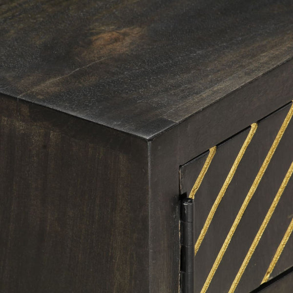 Mesa de centro 90x50x35 cm mangueira maciça preto e dourado