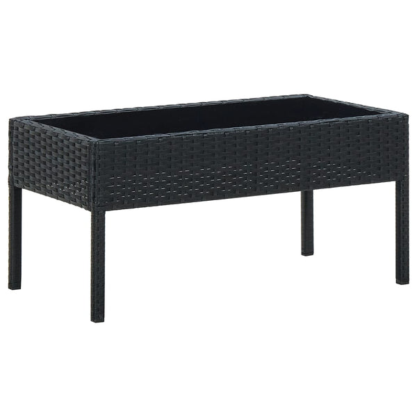 Mesa de jardim 75x40x37 vime PE preto