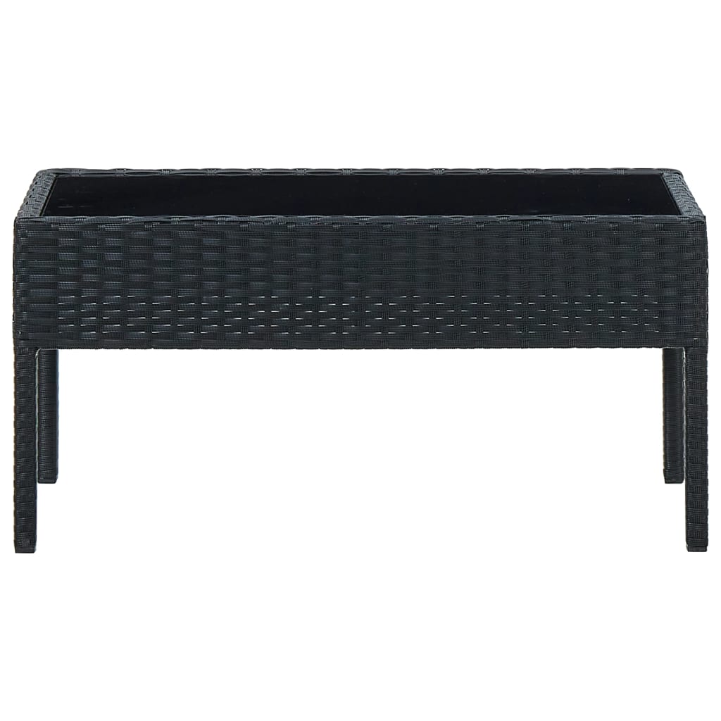 Mesa de jardim 75x40x37 vime PE preto