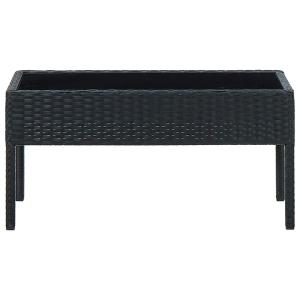 Mesa de jardim 75x40x37 vime PE preto