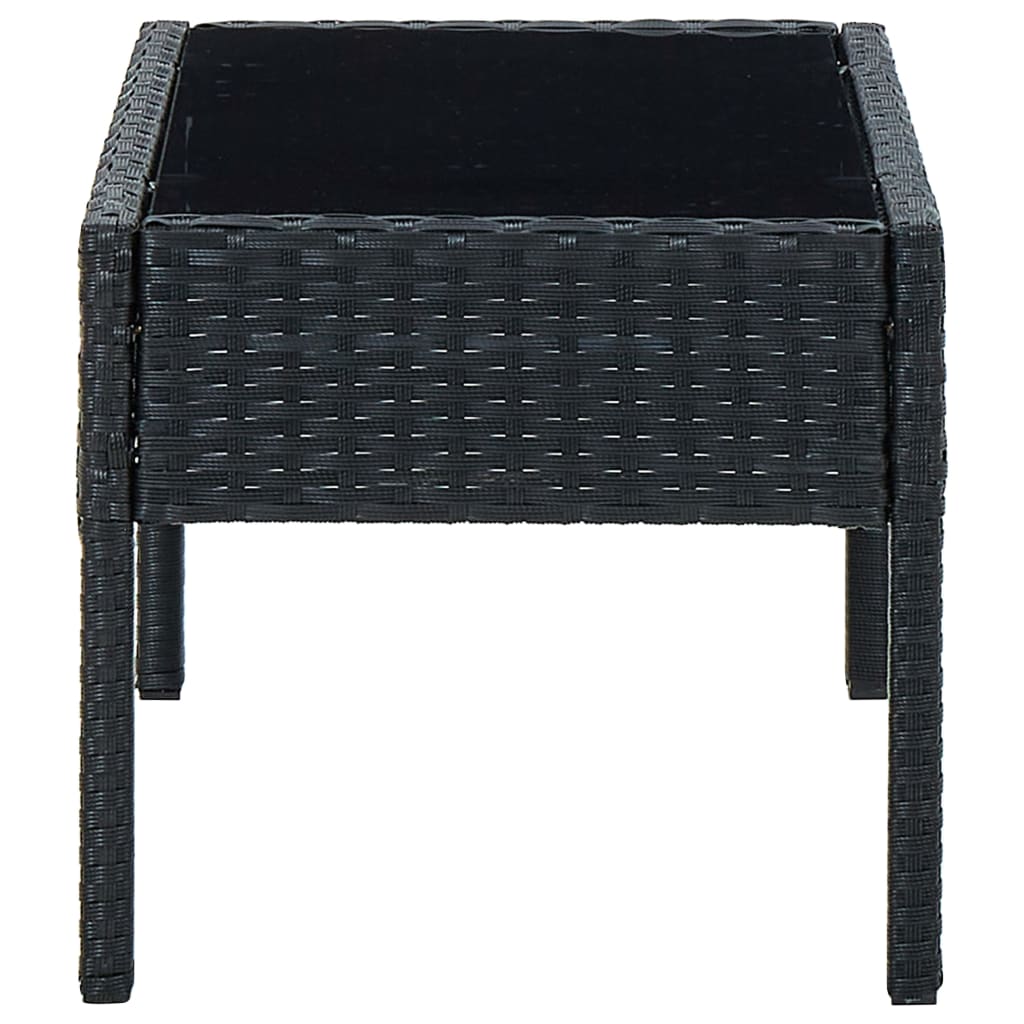 Mesa de jardim 75x40x37 vime PE preto