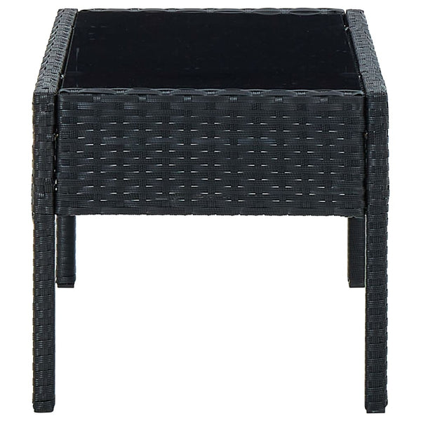 Mesa de jardim 75x40x37 vime PE preto