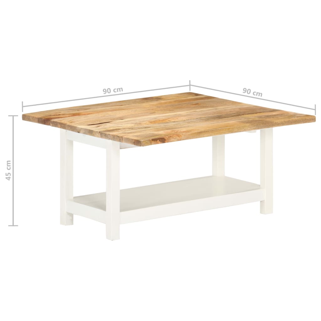 Mesa centro extensível 90x(45-90)x45 cm mangueira maciça branco