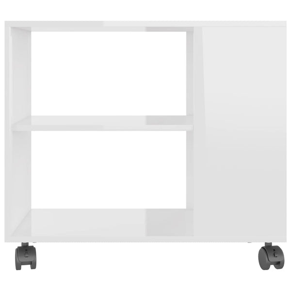 Mesa de apoio 70x35x55 cm madeira processada branco brilhante