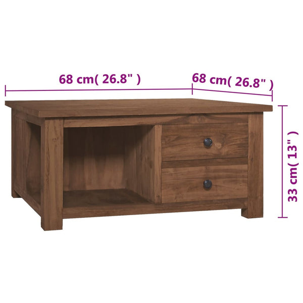 Mesa de centro 68x68x33 cm madeira de teca maciça