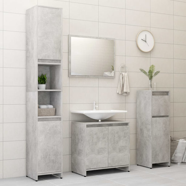 Armário casa de banho derivados de madeira cinzento cimento