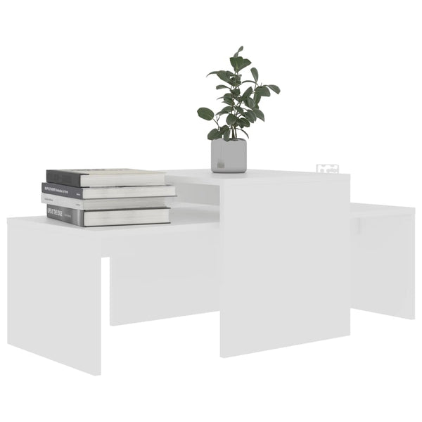 Conjunto mesas de centro 100x48x40 cm derivados madeira branco