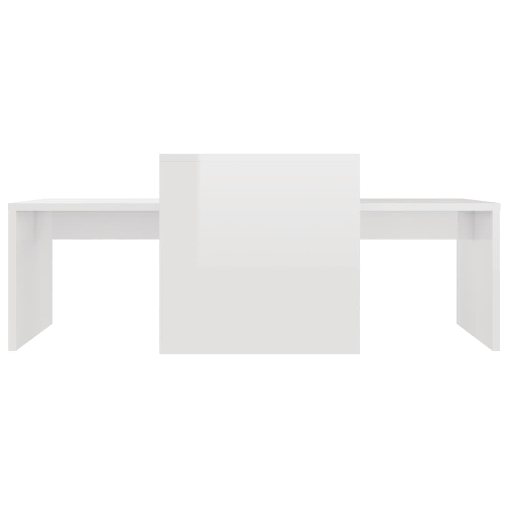 Conjunto mesas centro 100x48x40cm contrapla. branco brilhante