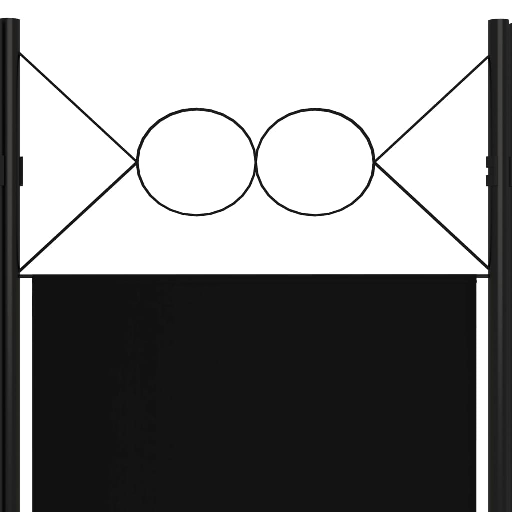 Divisória de quarto com 6 painéis 240x180 cm preto
