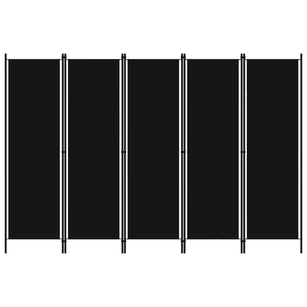 Divisão de quarto com 5 painéis 250x180 cm preto