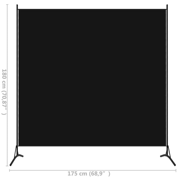 Divisória com 1 painel 175x180 cm preto