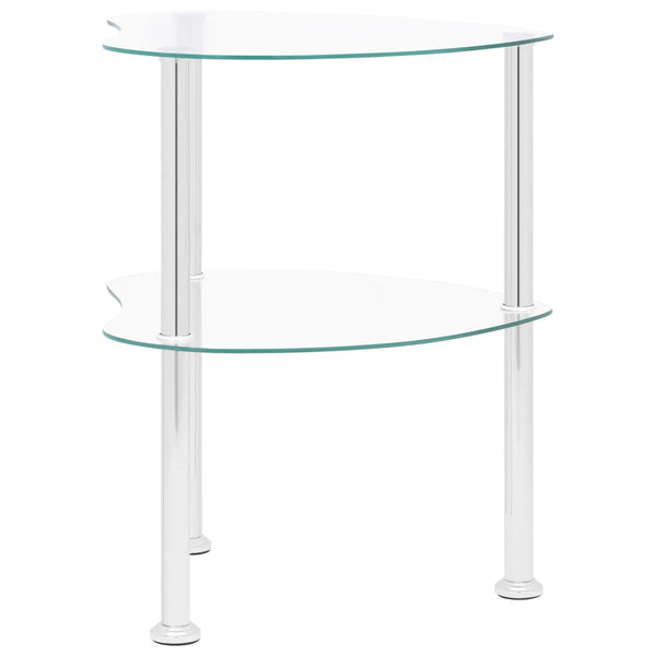 Mesa de apoio c/ duas prateleiras 38x38x50cm vidro transparente