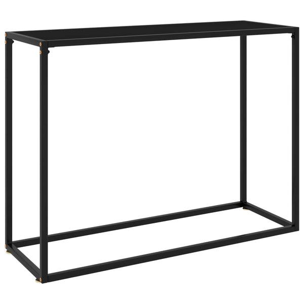 Mesa consola 100x35x75 cm vidro temperado preto