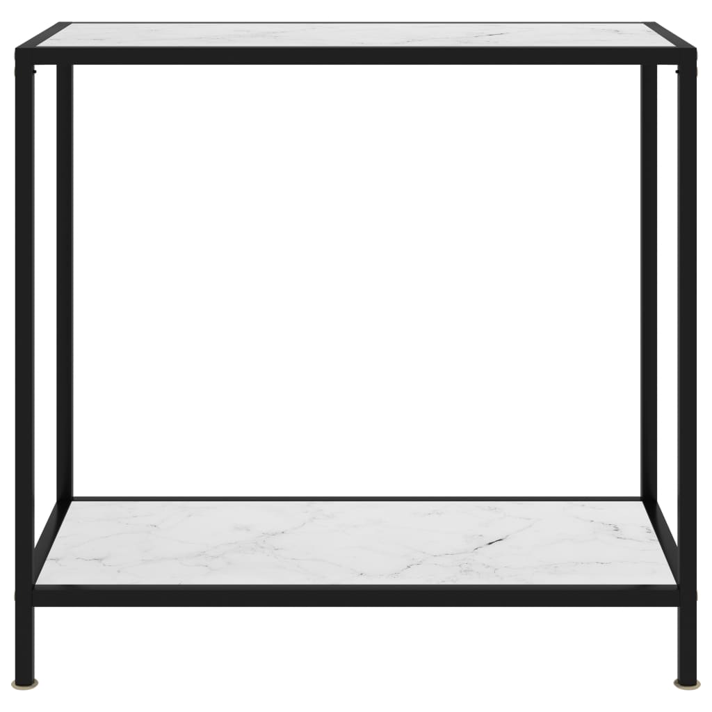 Mesa consola 80x35x75 cm vidro temperado branco