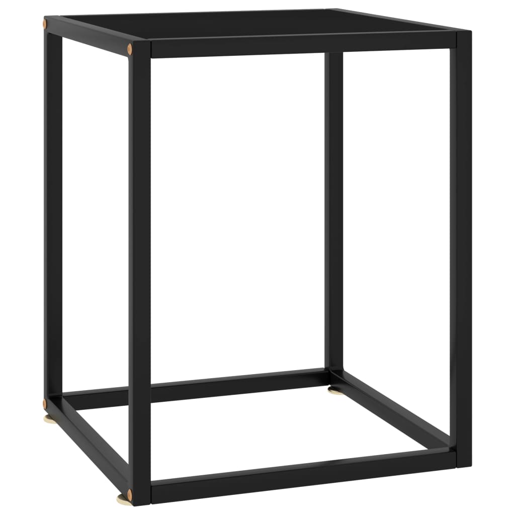 Mesa de centro 40x40x50 cm preto com vidro preto