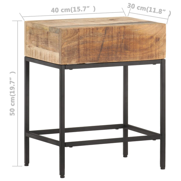 Mesa de apoio 40x30x50 cm madeira de mangueira áspera maciça