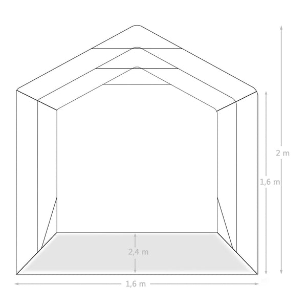 Tenda de garagem em PVC 1,6x2,4 m verde