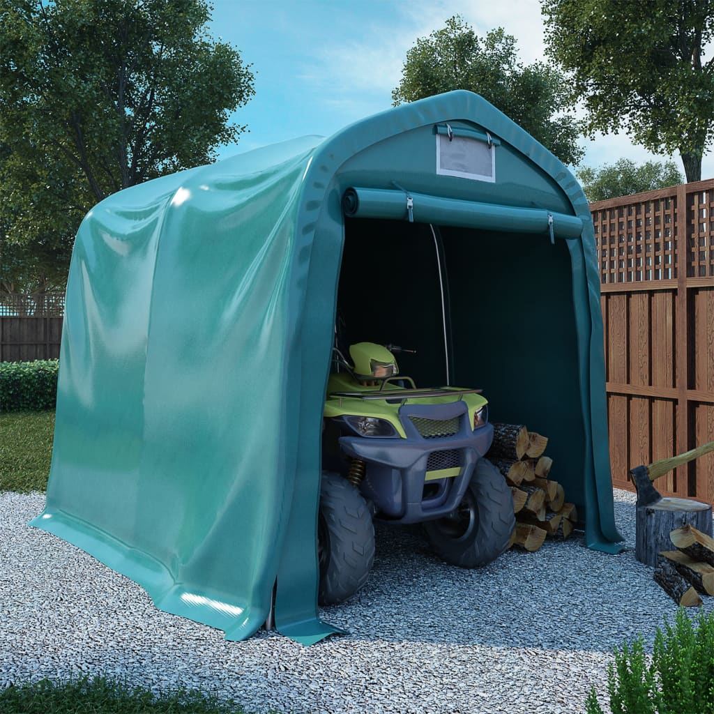 Tenda de garagem em PVC 1,6x2,4 m verde