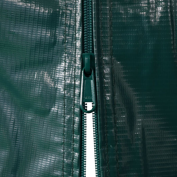Tenda de garagem em PVC 2,4x2,4 m verde