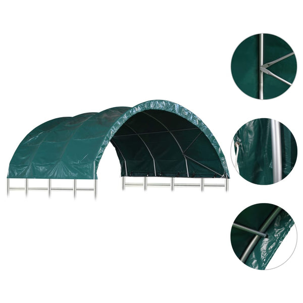 Tenda para gado PVC 3,7x3,7 m verde
