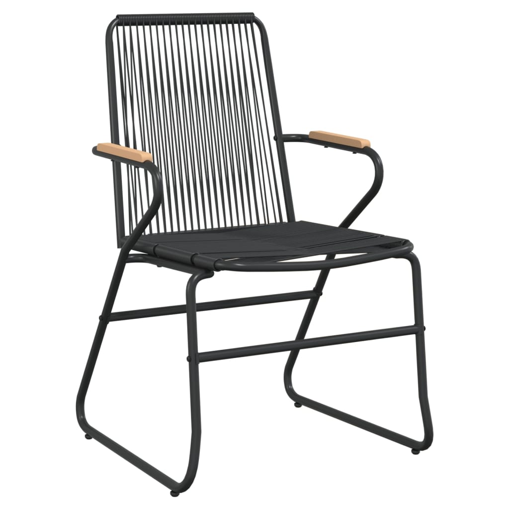 Cadeiras de jardim 2 pcs 58x59x85,5 cm vime de PVC preto