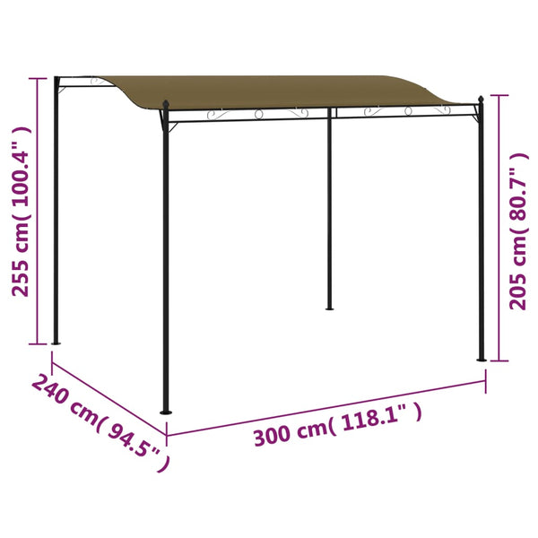 Toldo 3x2,4 m 180 g/m² cinzento-acastanhado