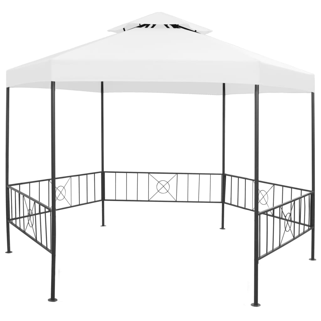 Gazebo de jardim 323x275x265 cm 180 g/m² branco