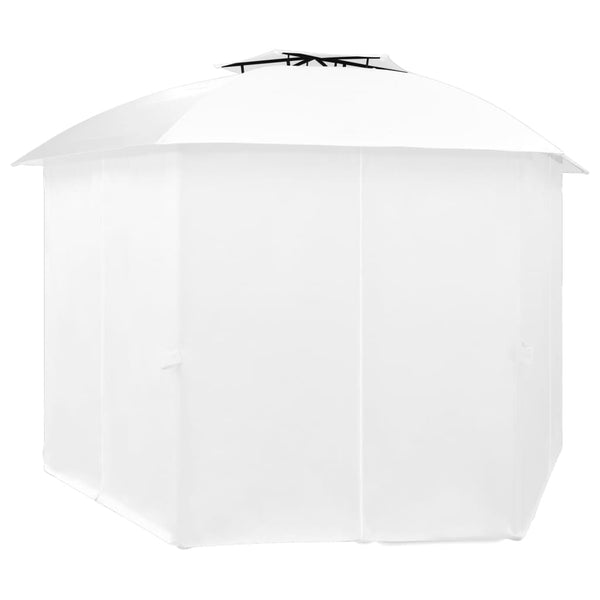 Tenda de jardim com cortinas 360x312x265 cm 180 g/m² branco