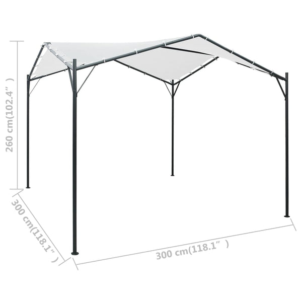 Gazebo 3x3x2,6 m 180 g/m² branco