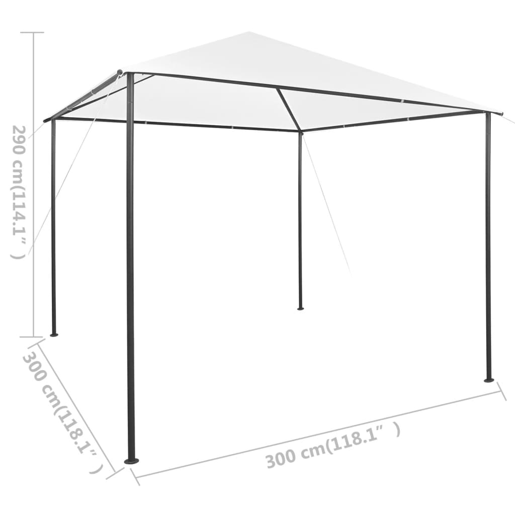 Gazebo 3x3x2,9 m 180 g/m² branco