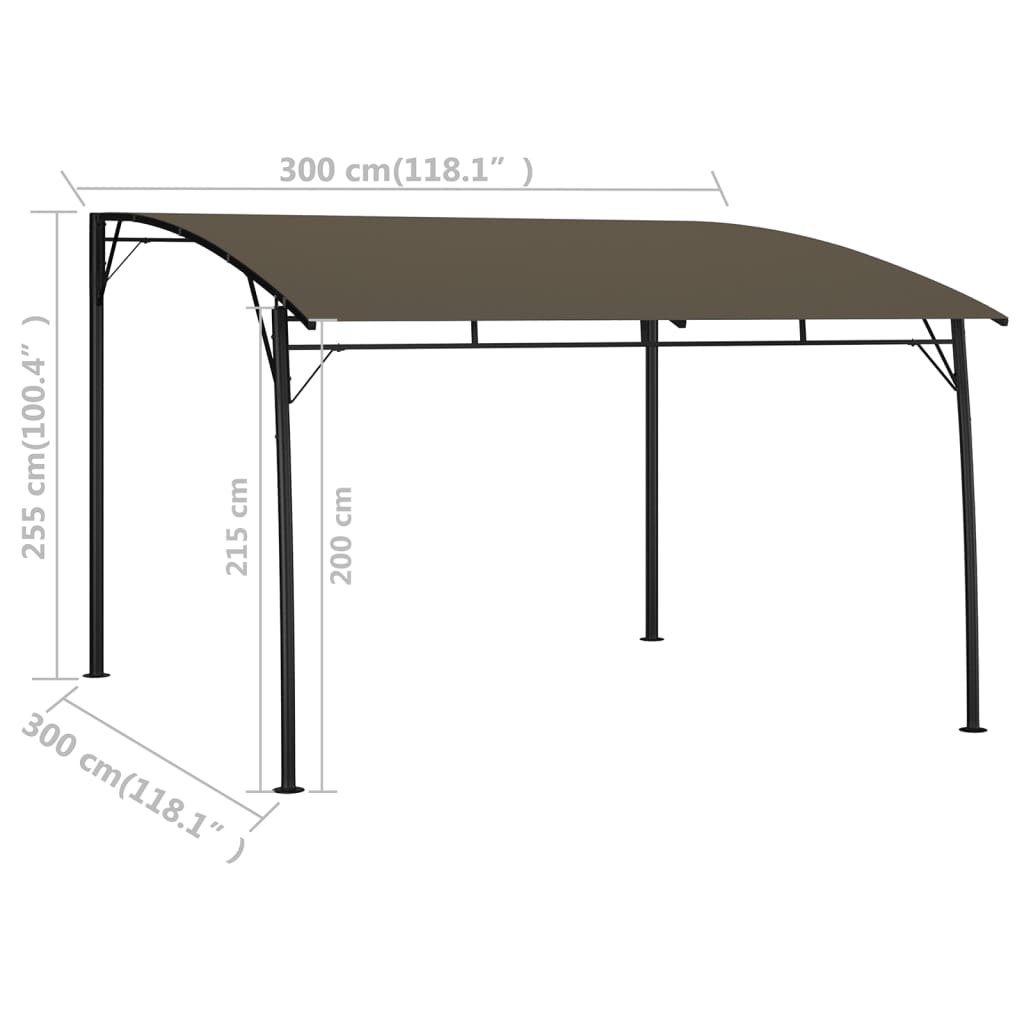 Toldo para-sol de jardim 3x3x2,55 m cinzento-acastanhado