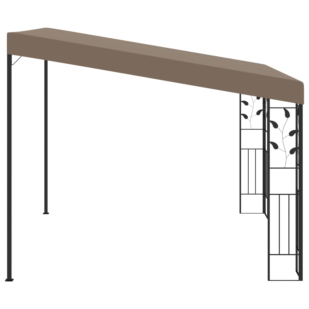 Gazebo de parede 3x3x2,5 m cinzento-acastanhado