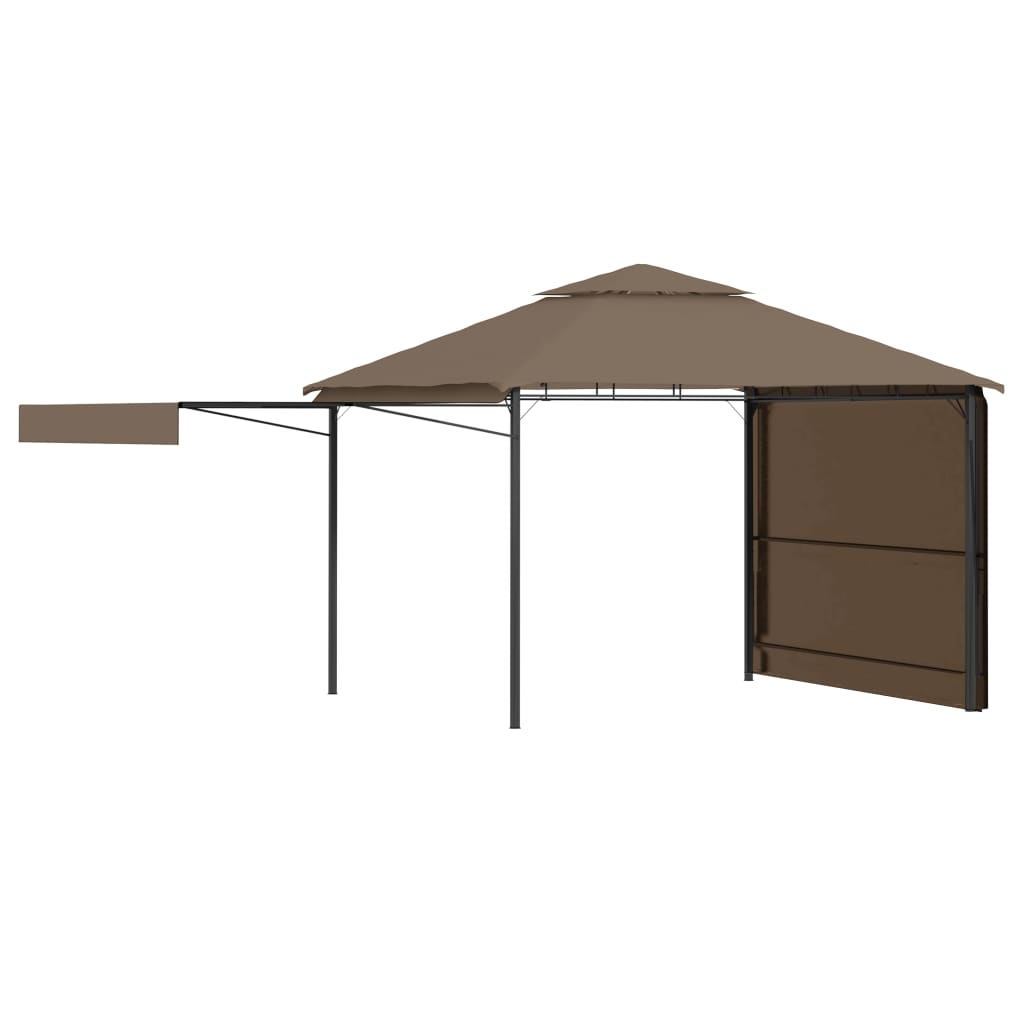 Gazebo toldo duplo extens. 3x3x2,75m 180g/m² cinza-acastanhado