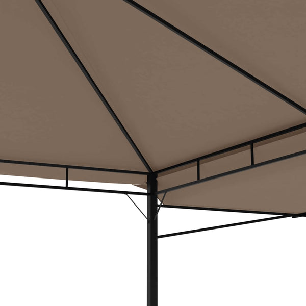 Gazebo toldo duplo extens. 3x3x2,75m 180g/m² cinza-acastanhado