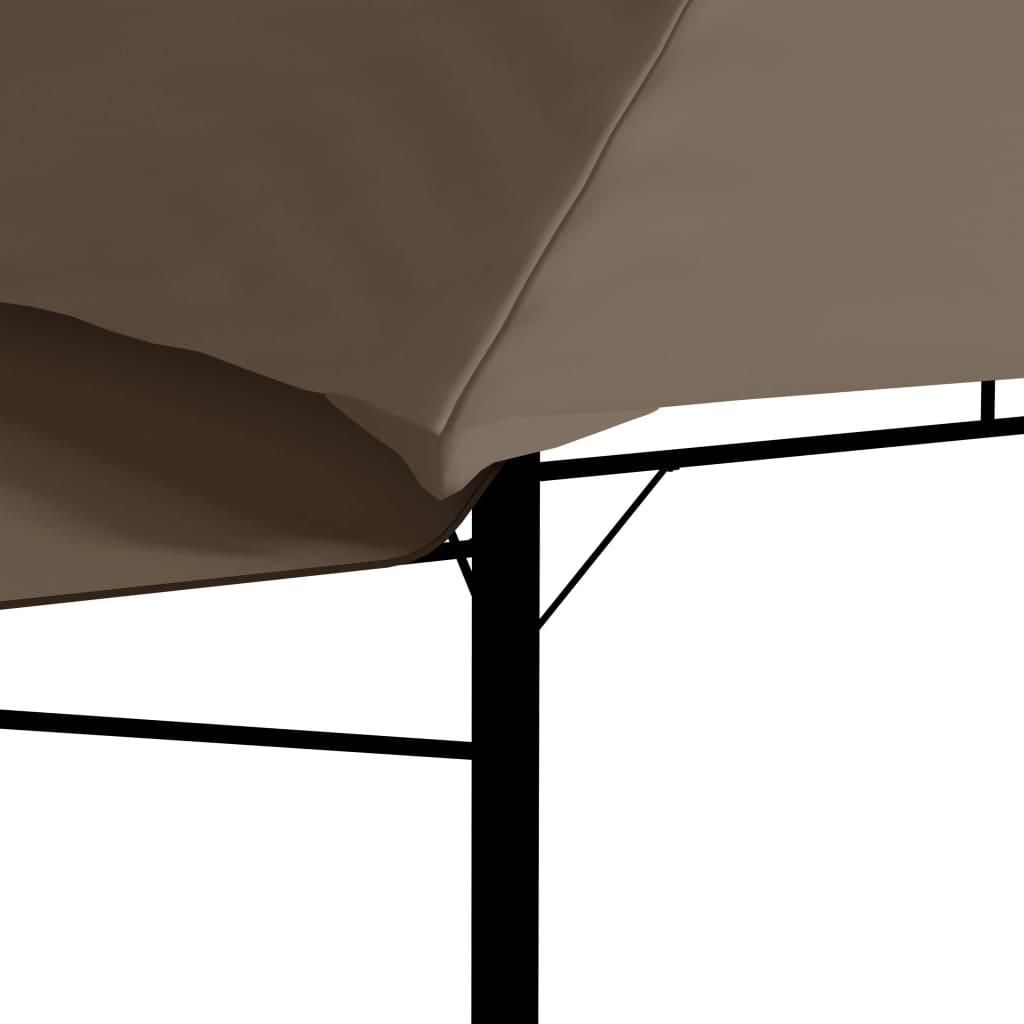 Gazebo toldo duplo extens. 3x3x2,75m 180g/m² cinza-acastanhado