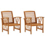 Cadeiras de jardim 2 pcs madeira acácia maciça
