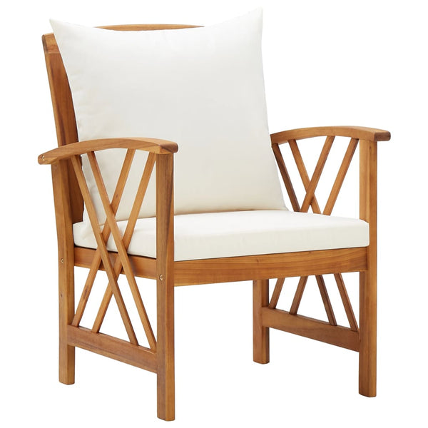 Cadeiras de jardim c/ almofadões 2 pcs madeira acácia maciça