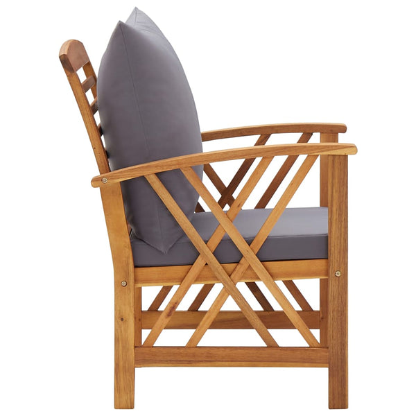 Cadeiras de jardim c/ almofadões 2 pcs madeira acácia maciça
