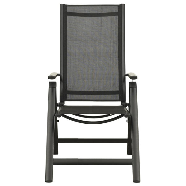Cadeiras de jardim dobráveis 2 pcs textilene e alumínio preto