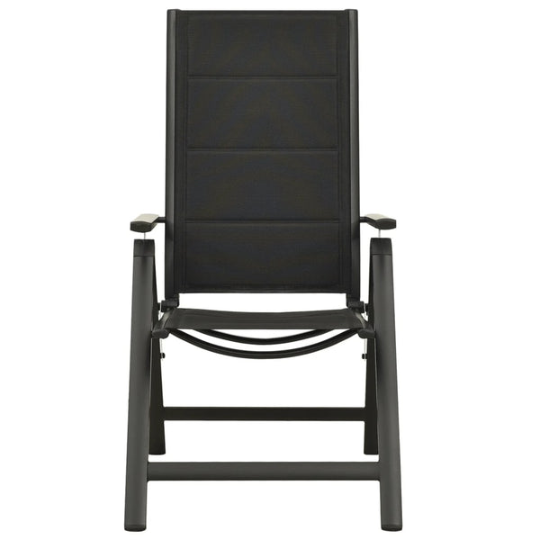 Cadeiras de jardim dobráveis 2 pcs textilene e alumínio preto