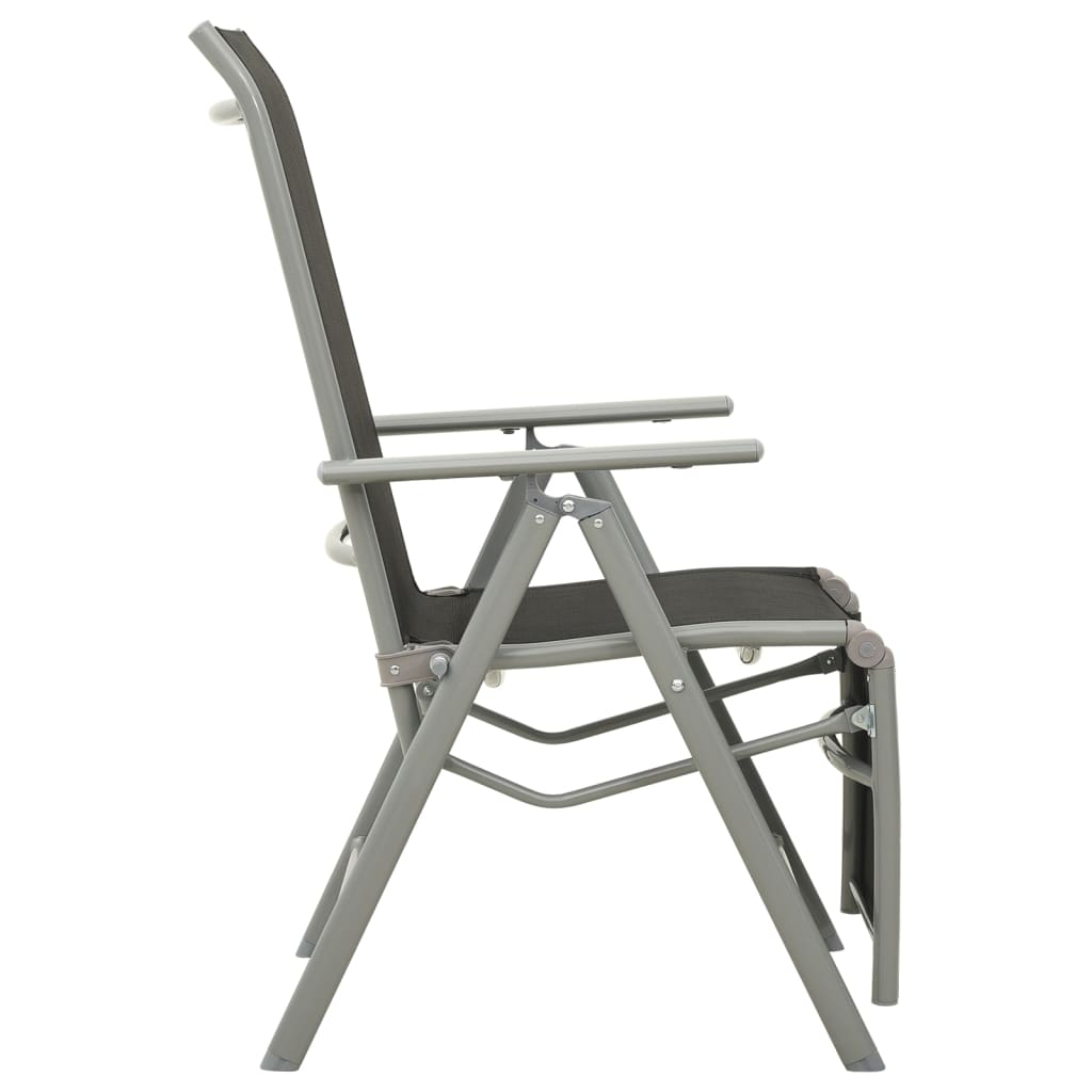 Cadeira de jardim reclinável textilene e alumínio prateada